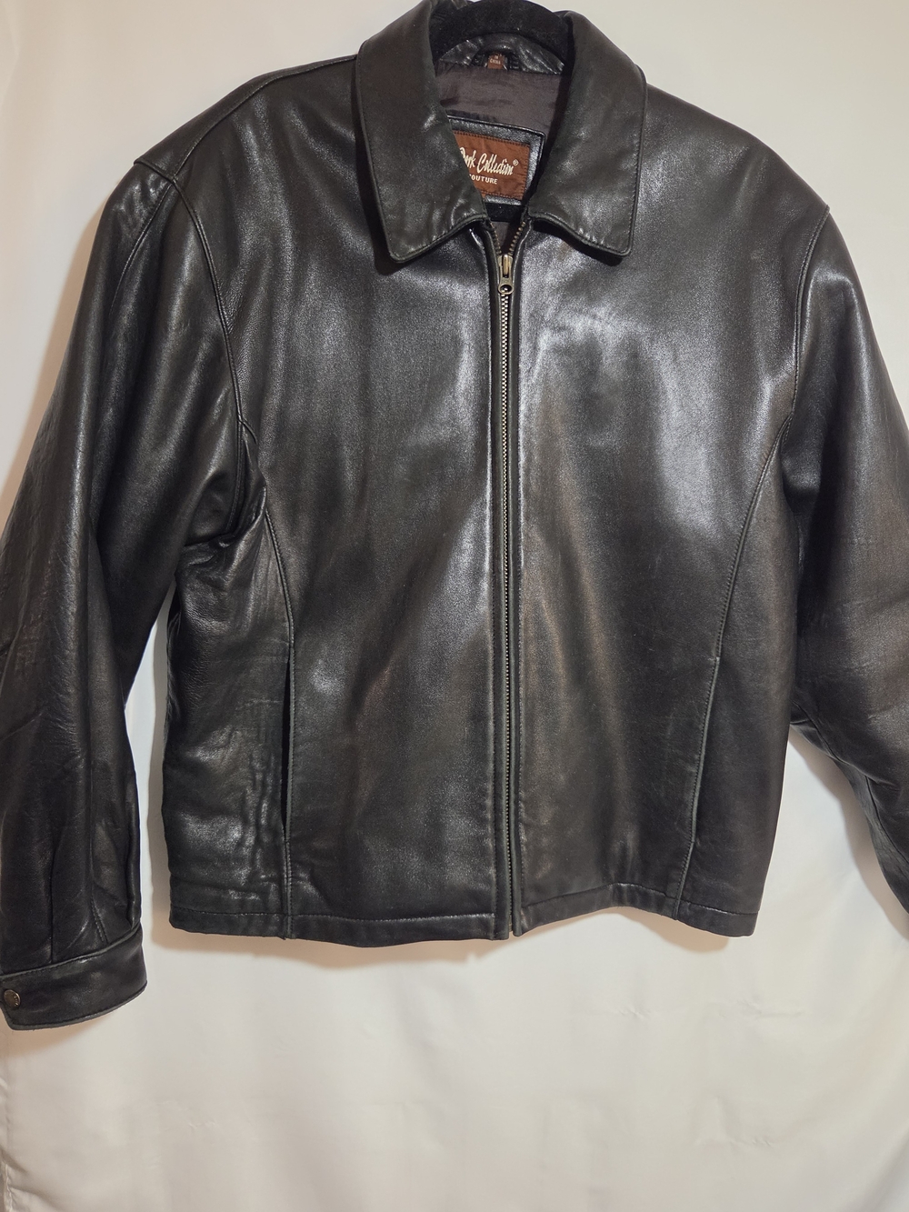 J. Park Collection Black Genuine Lamb Leather Bomber Jacket Medium M